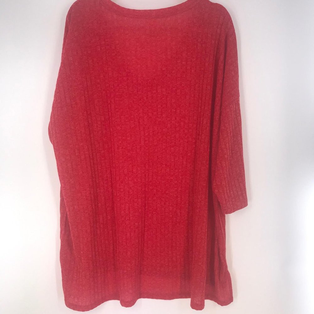 NWT Faded Glory Red 3/4 Sleeve Shirt - Picture 3 of 7